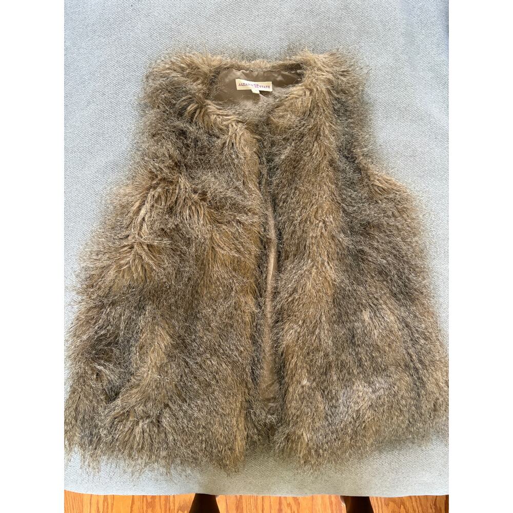 Altar'd State Shaggy Faux Fur Vest - Brown